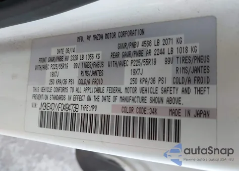 2015 Mazda Cx-5 Grand Touring from USA, damaged, VIN JM3KE4DYXF0494739